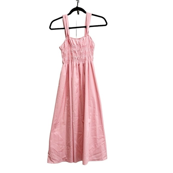 Nanette Lepore Pink Ruched MIDI Dress Size 8 - Picture 2 of 4